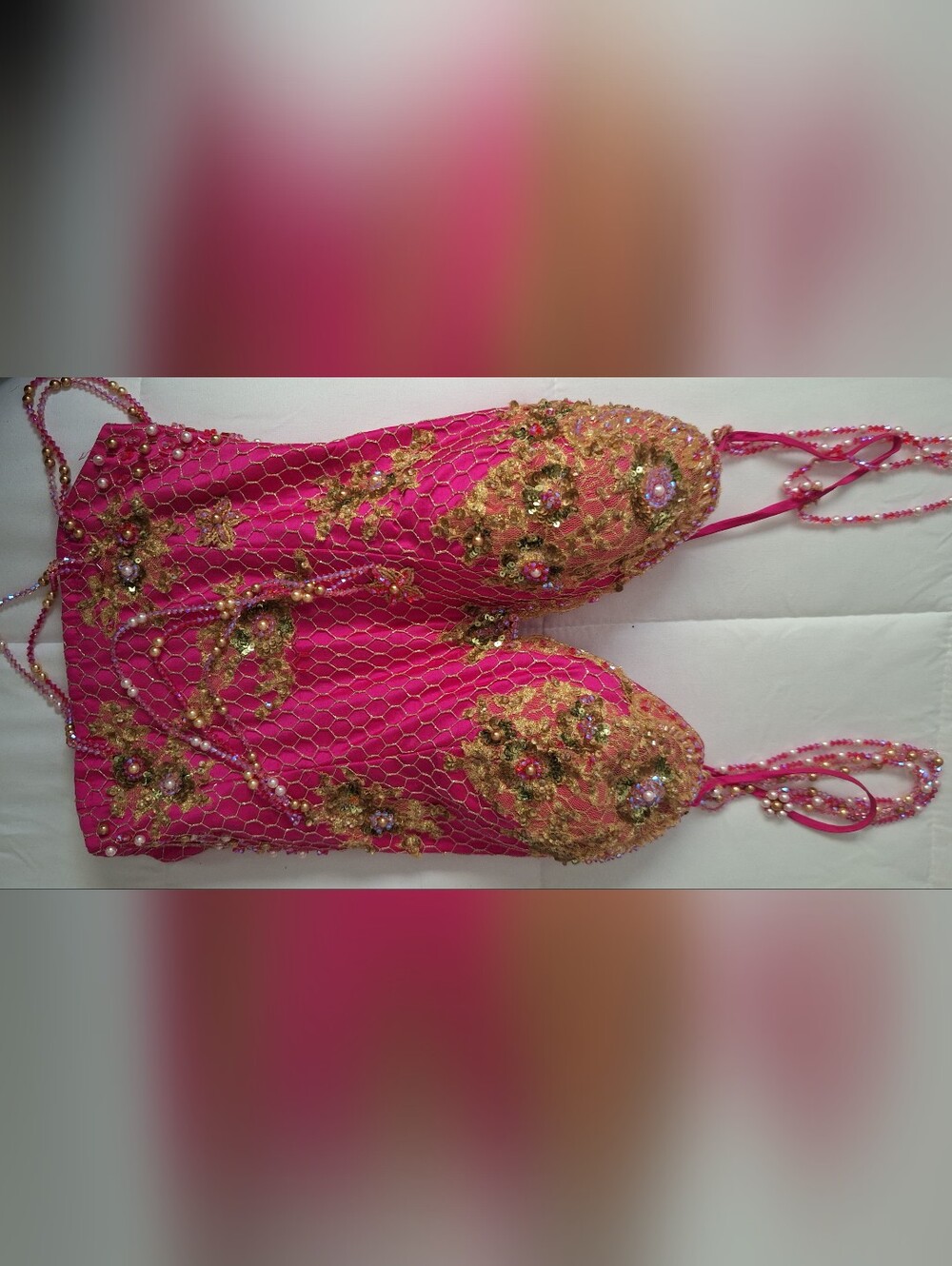 Hot Pink Embellished Beaded Bustier Top
